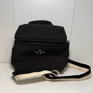 kate spade Black Crossbody Belt Bag with Cream & Black Strap